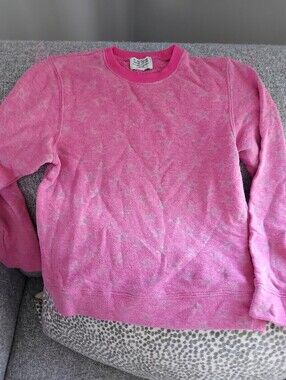 Love Pink Crewneck Pullover Sweater - Heathered Pink